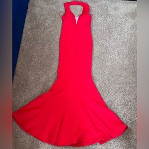 Windsor Red Mermaid Long Fitted Bodycon Halter Top Dress